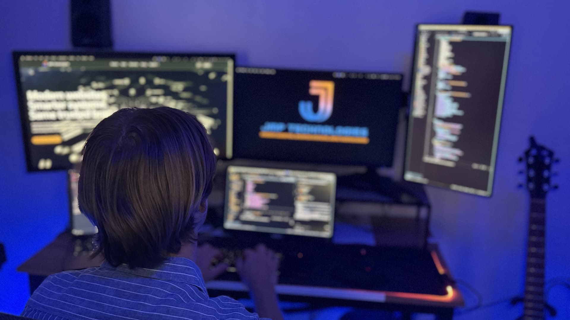 Soft-focus studio atmosphere
