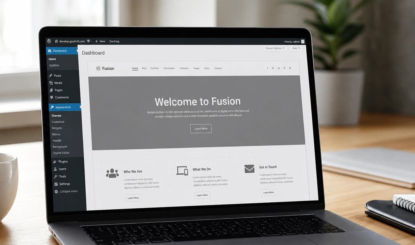 Typical setup: generic template layout that looks like other sites in the same industry.