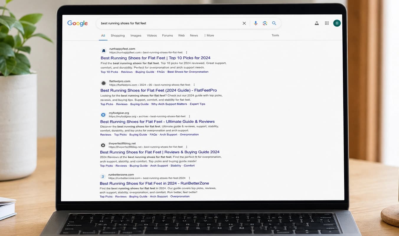 Configuración típica: resultados de búsqueda desordenados y páginas pesadas por plugins SEO y page builders.